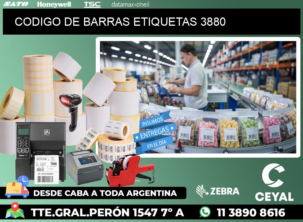 CODIGO DE BARRAS ETIQUETAS 3880