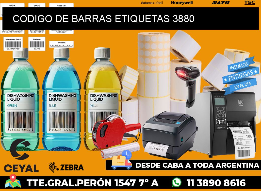 CODIGO DE BARRAS ETIQUETAS 3880