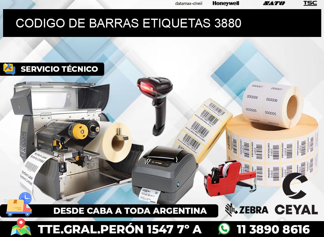 CODIGO DE BARRAS ETIQUETAS 3880