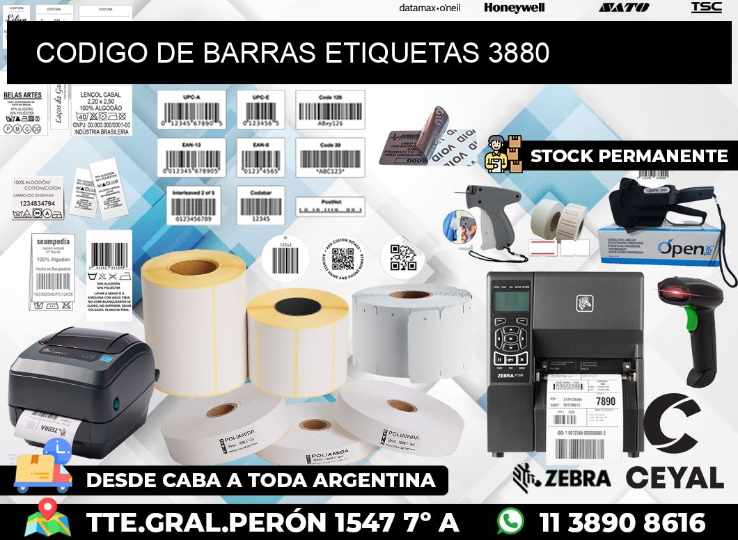 CODIGO DE BARRAS ETIQUETAS 3880