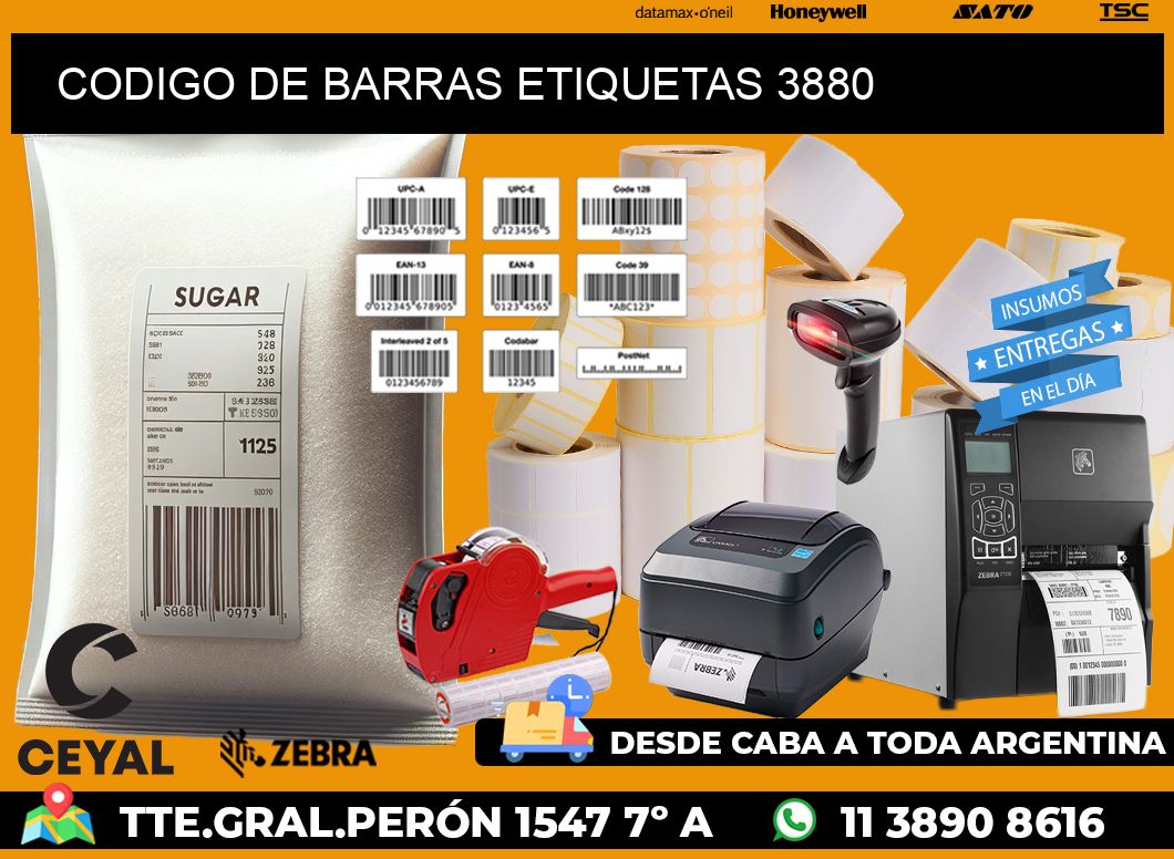 CODIGO DE BARRAS ETIQUETAS 3880