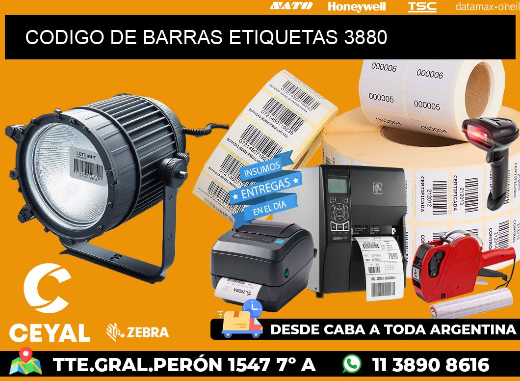 CODIGO DE BARRAS ETIQUETAS 3880