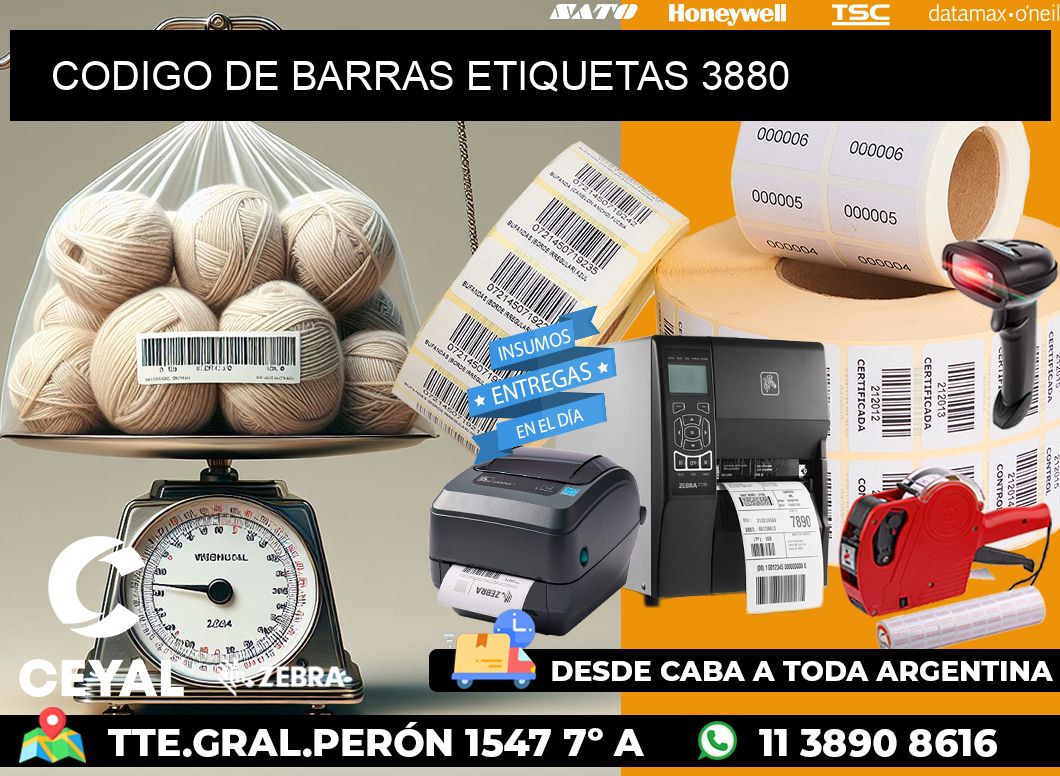 CODIGO DE BARRAS ETIQUETAS 3880