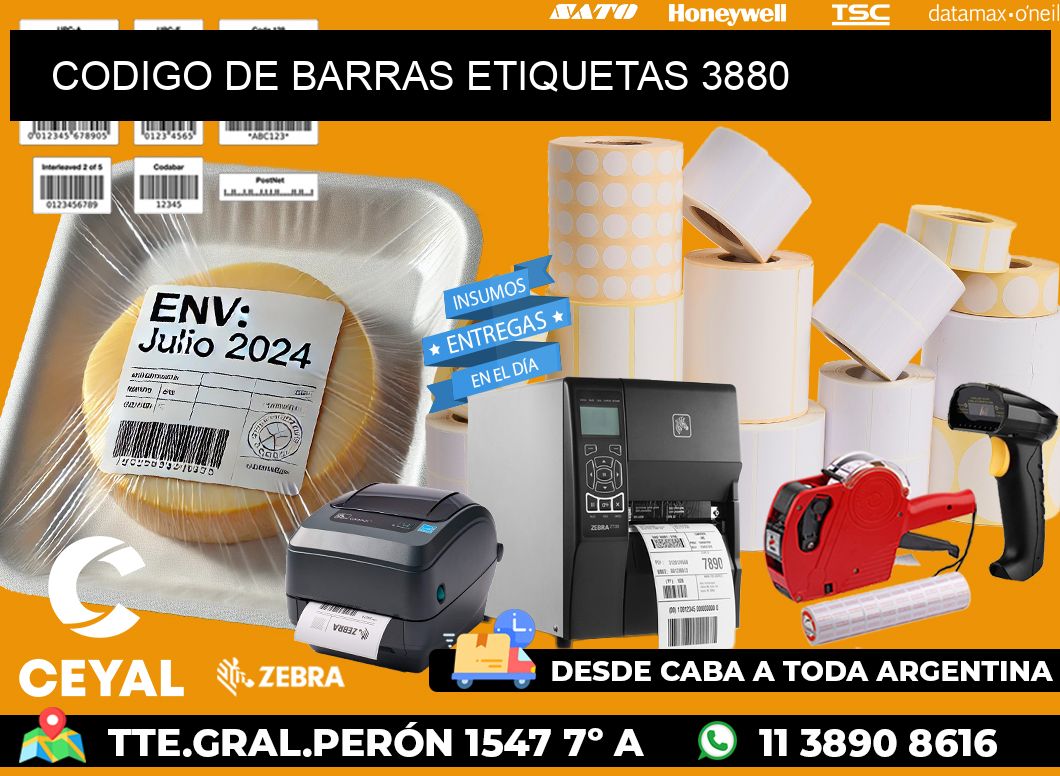 CODIGO DE BARRAS ETIQUETAS 3880