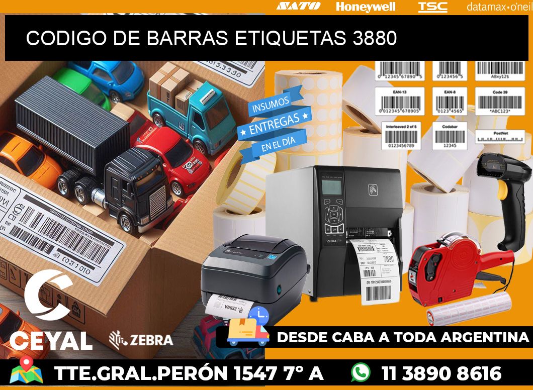 CODIGO DE BARRAS ETIQUETAS 3880