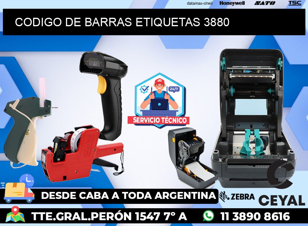 CODIGO DE BARRAS ETIQUETAS 3880