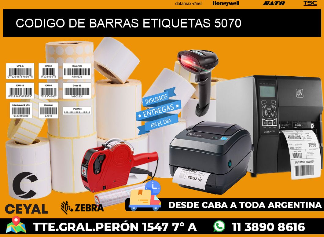 CODIGO DE BARRAS ETIQUETAS 5070