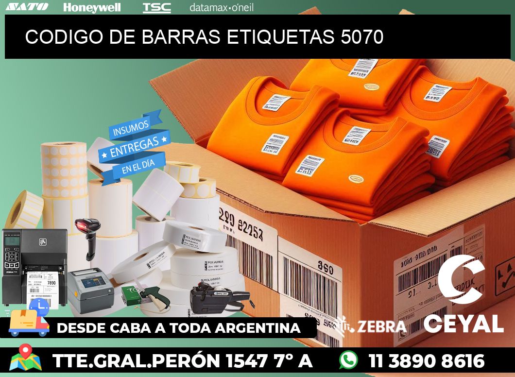 CODIGO DE BARRAS ETIQUETAS 5070