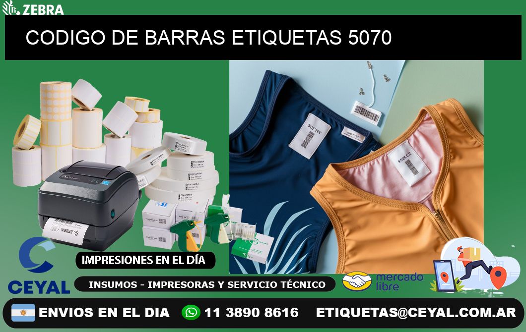 CODIGO DE BARRAS ETIQUETAS 5070