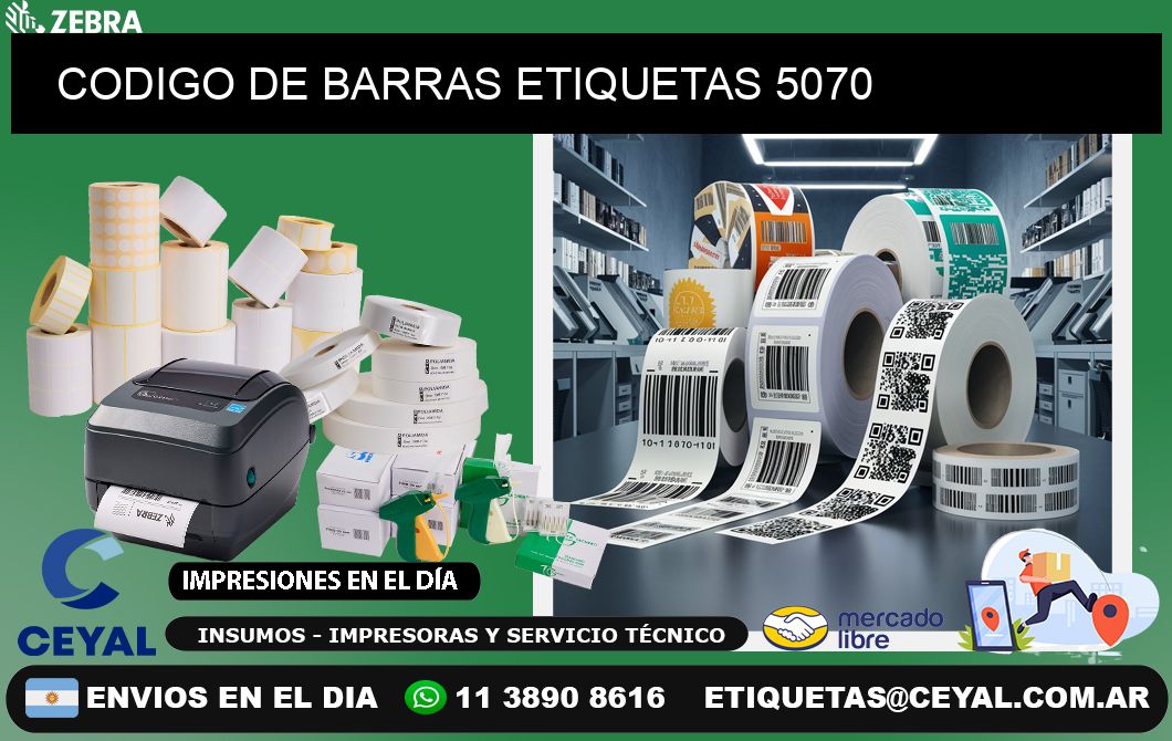 CODIGO DE BARRAS ETIQUETAS 5070