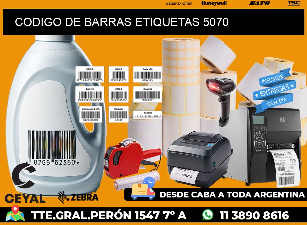 CODIGO DE BARRAS ETIQUETAS 5070