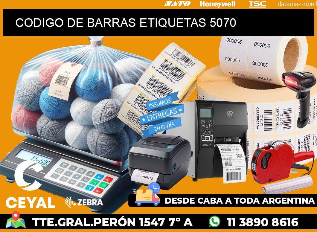 CODIGO DE BARRAS ETIQUETAS 5070