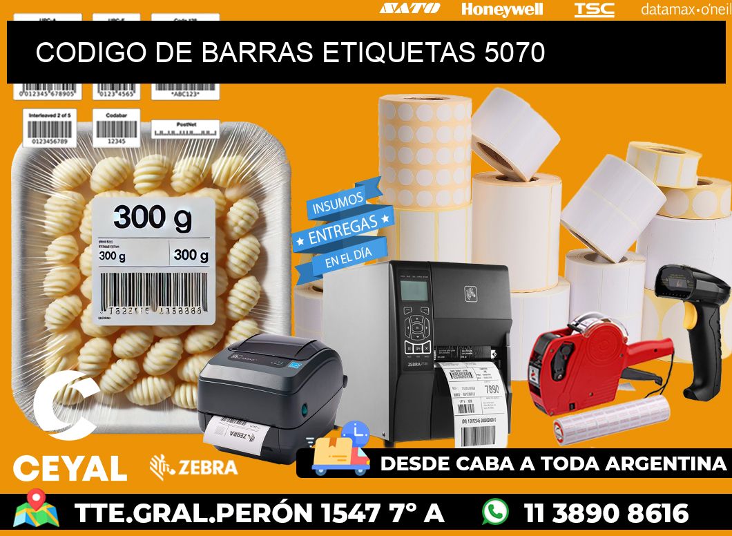 CODIGO DE BARRAS ETIQUETAS 5070