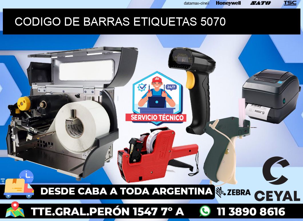 CODIGO DE BARRAS ETIQUETAS 5070