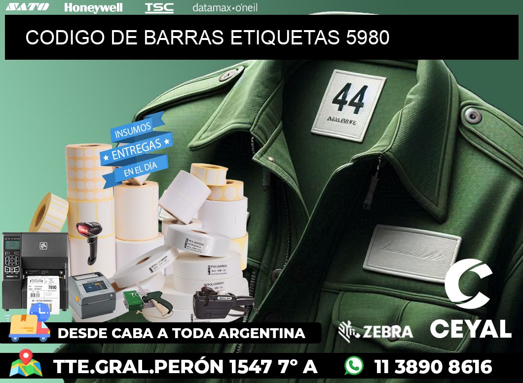 CODIGO DE BARRAS ETIQUETAS 5980