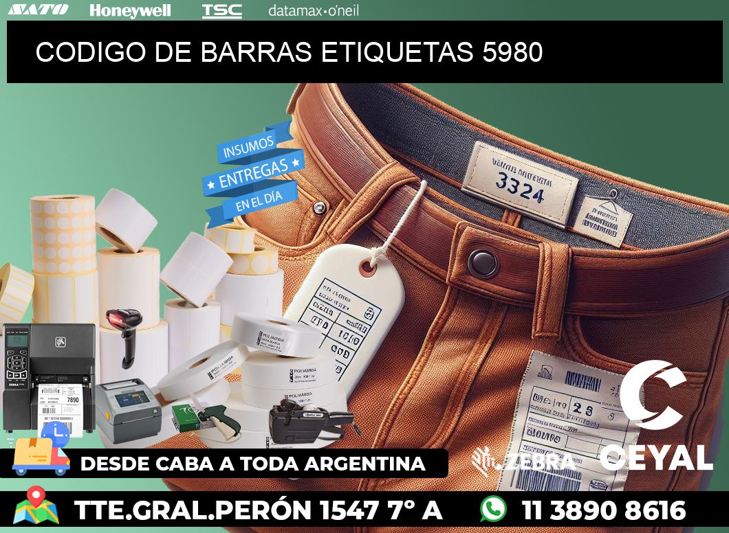 CODIGO DE BARRAS ETIQUETAS 5980