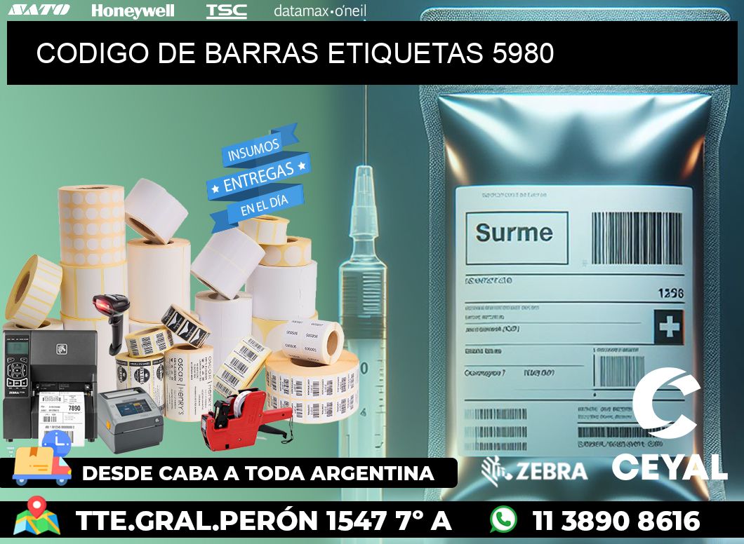 CODIGO DE BARRAS ETIQUETAS 5980