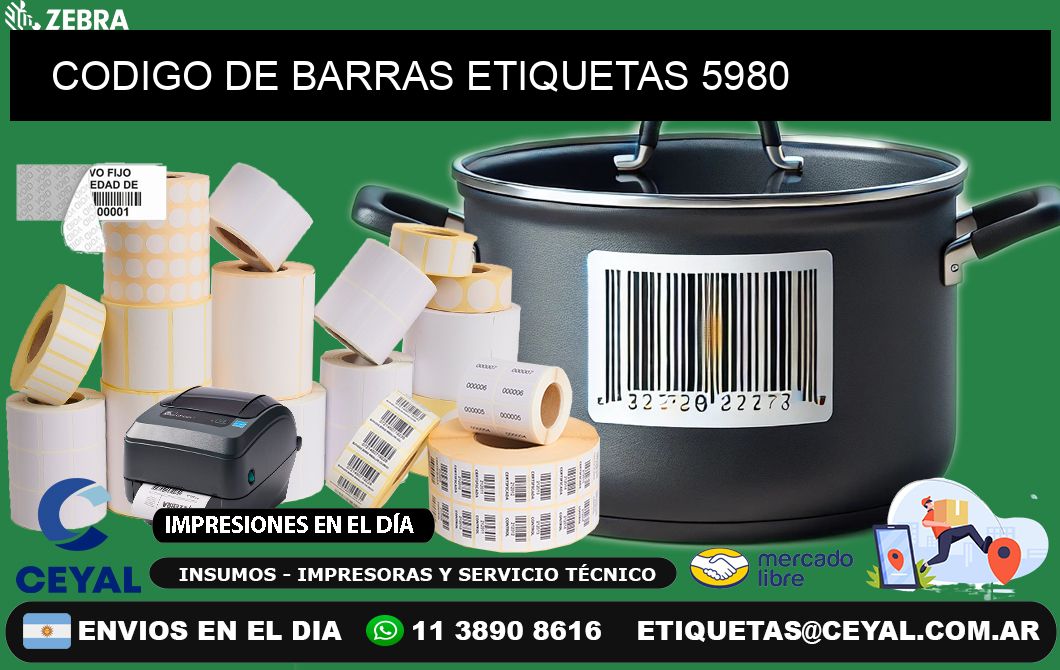 CODIGO DE BARRAS ETIQUETAS 5980