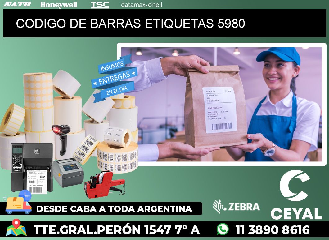 CODIGO DE BARRAS ETIQUETAS 5980