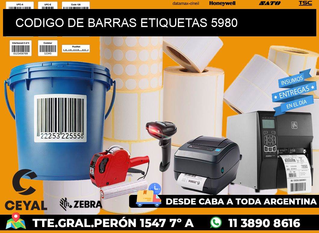 CODIGO DE BARRAS ETIQUETAS 5980