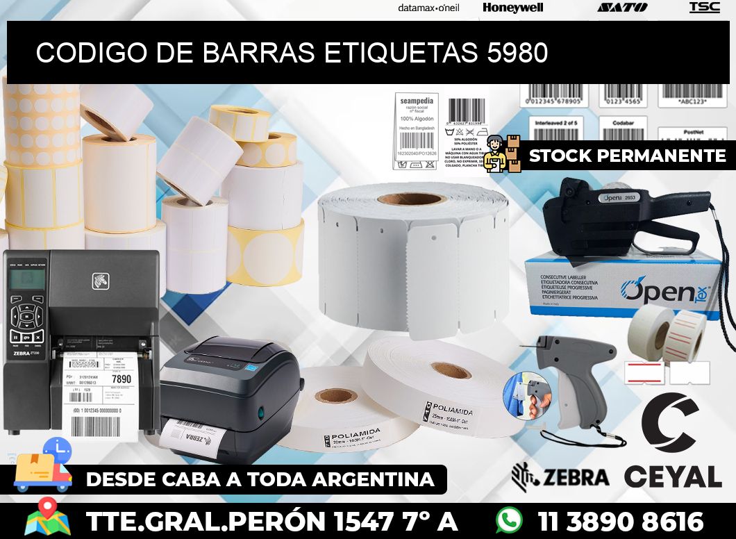 CODIGO DE BARRAS ETIQUETAS 5980