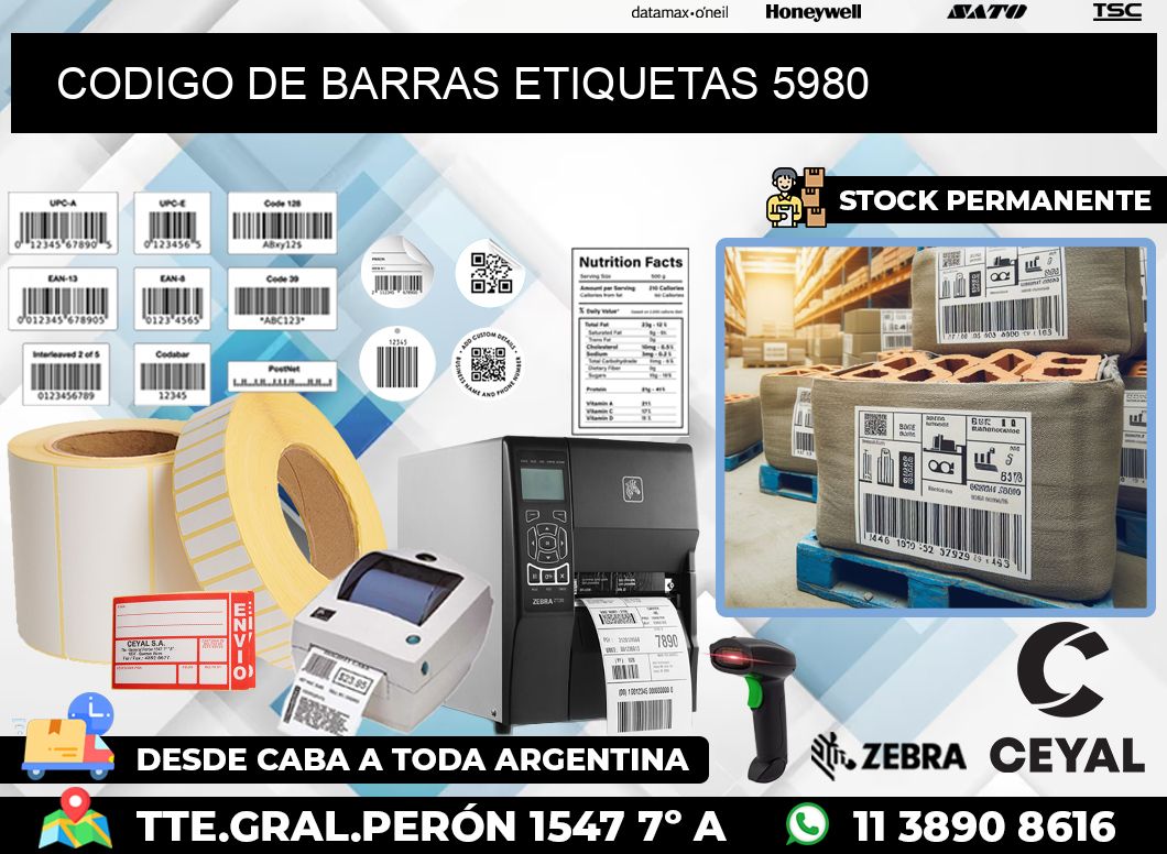 CODIGO DE BARRAS ETIQUETAS 5980