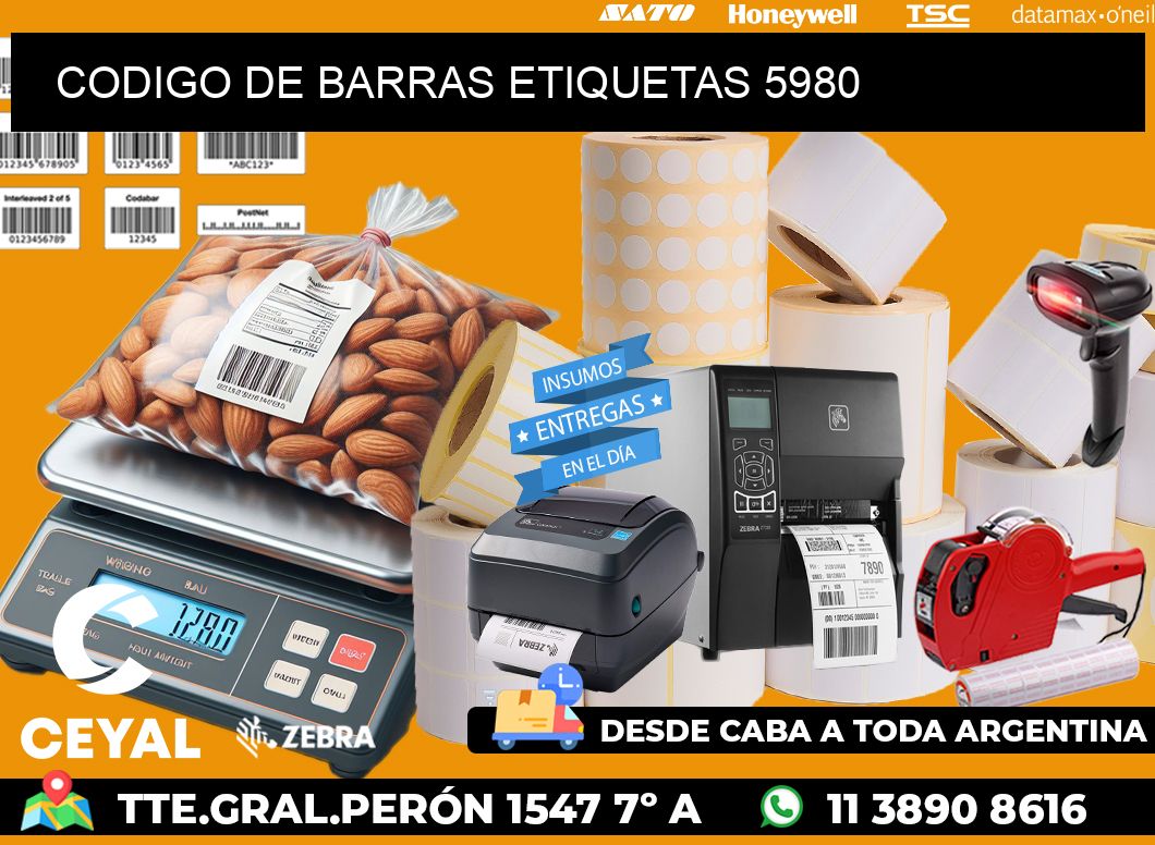 CODIGO DE BARRAS ETIQUETAS 5980