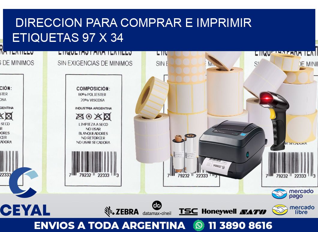 DIRECCION PARA COMPRAR E IMPRIMIR ETIQUETAS 97 x 34