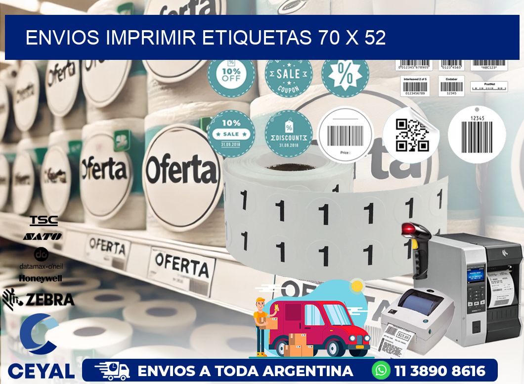 ENVIOS IMPRIMIR ETIQUETAS 70 x 52