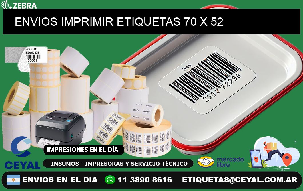 ENVIOS IMPRIMIR ETIQUETAS 70 x 52