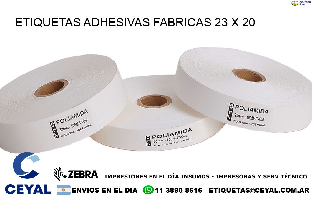 ETIQUETAS ADHESIVAS FABRICAS 23 x 20