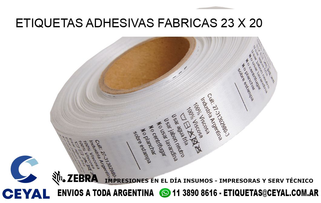 ETIQUETAS ADHESIVAS FABRICAS 23 x 20