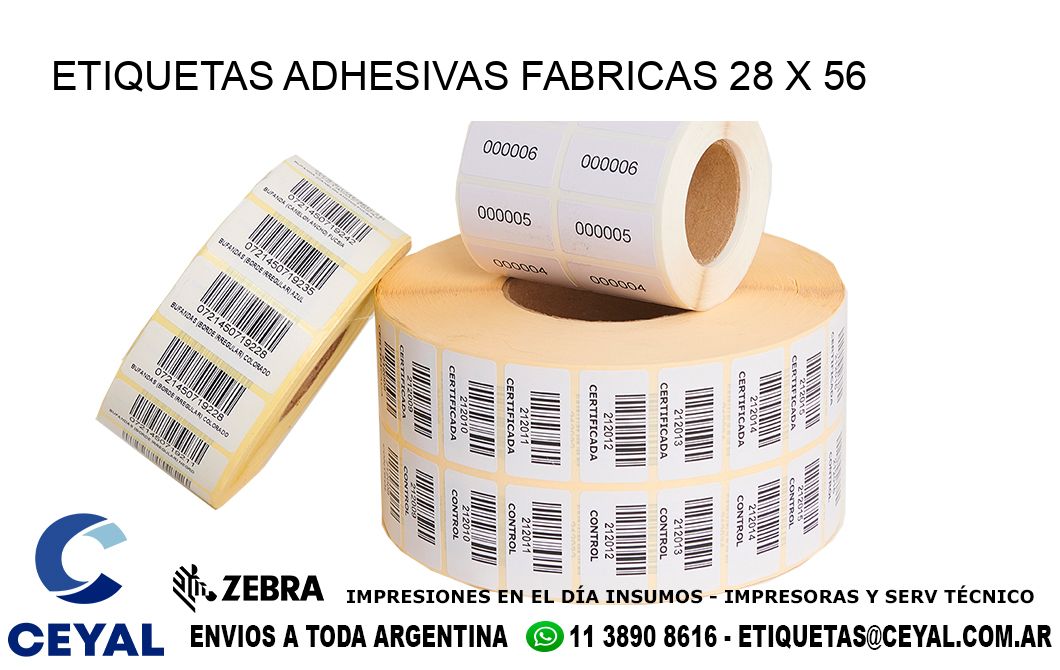 ETIQUETAS ADHESIVAS FABRICAS 28 x 56