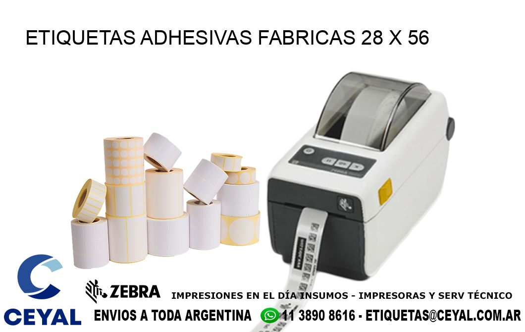 ETIQUETAS ADHESIVAS FABRICAS 28 x 56