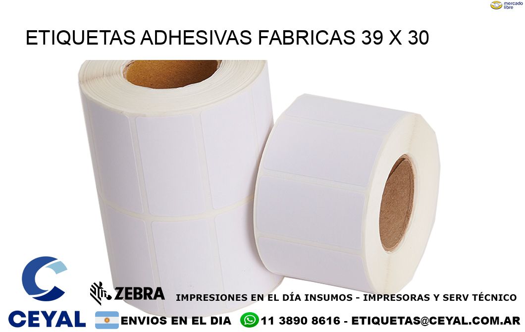 ETIQUETAS ADHESIVAS FABRICAS 39 x 30