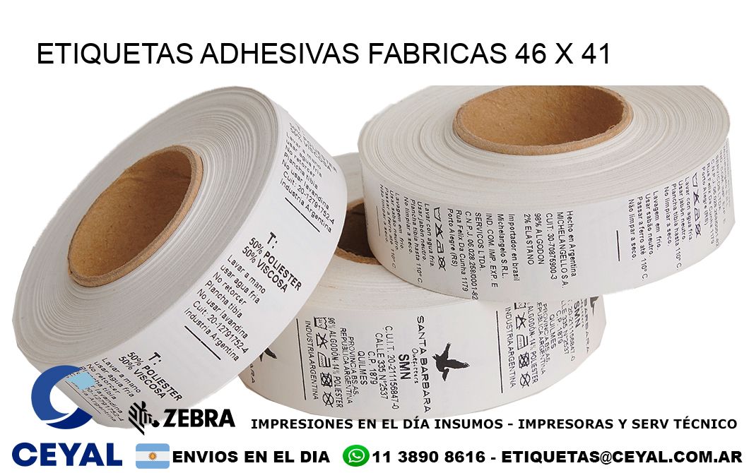 ETIQUETAS ADHESIVAS FABRICAS 46 x 41