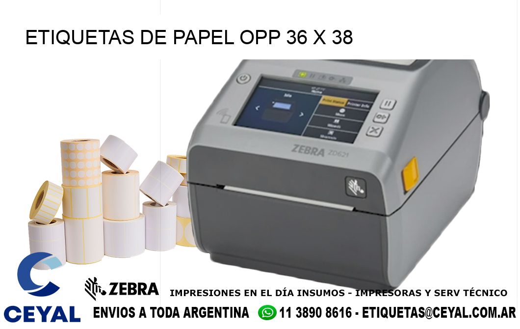 ETIQUETAS DE PAPEL OPP 36 x 38