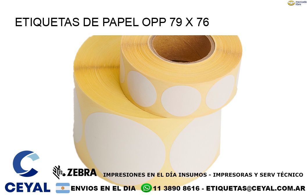 ETIQUETAS DE PAPEL OPP 79 x 76