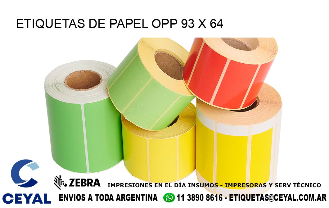 ETIQUETAS DE PAPEL OPP 93 x 64