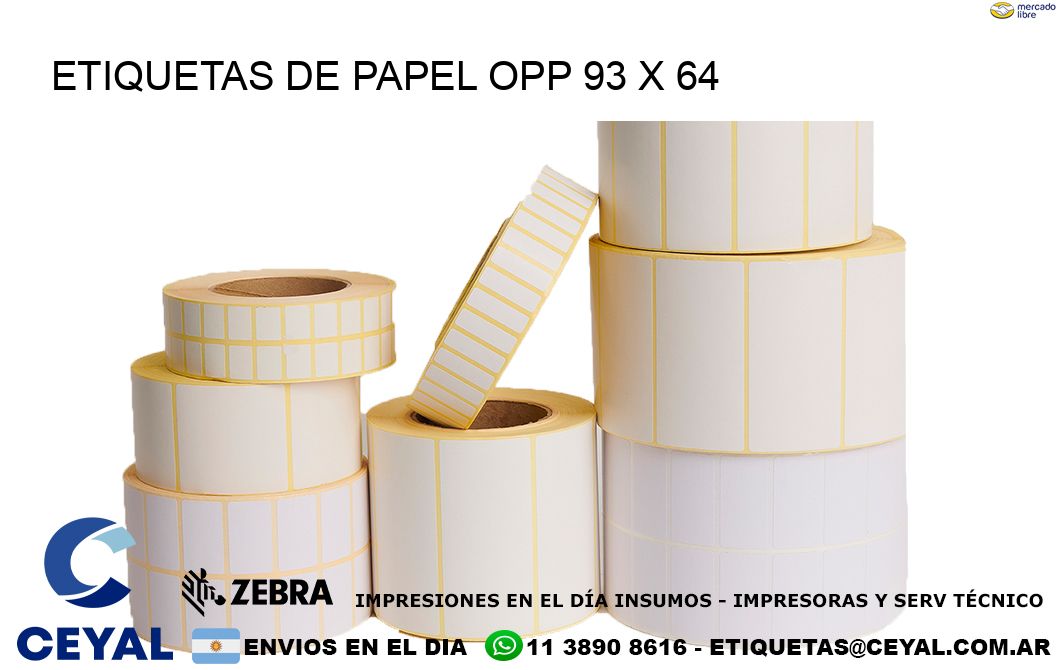 ETIQUETAS DE PAPEL OPP 93 x 64