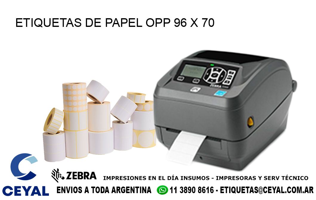 ETIQUETAS DE PAPEL OPP 96 x 70