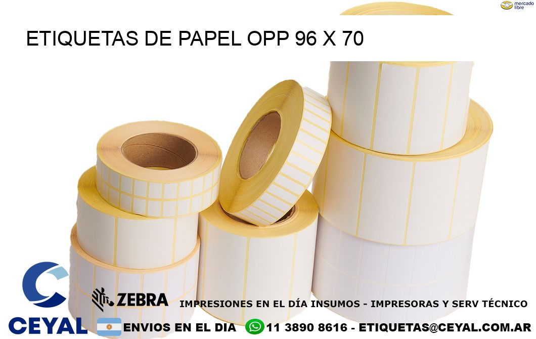 ETIQUETAS DE PAPEL OPP 96 x 70