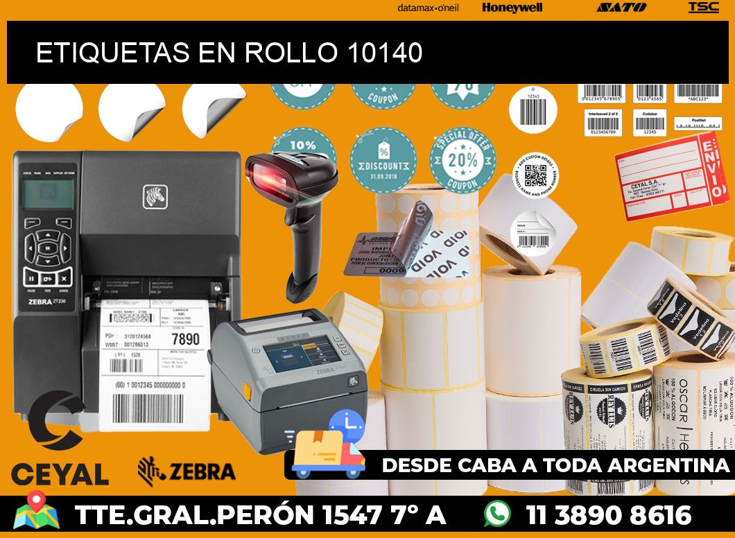 ETIQUETAS EN ROLLO 10140