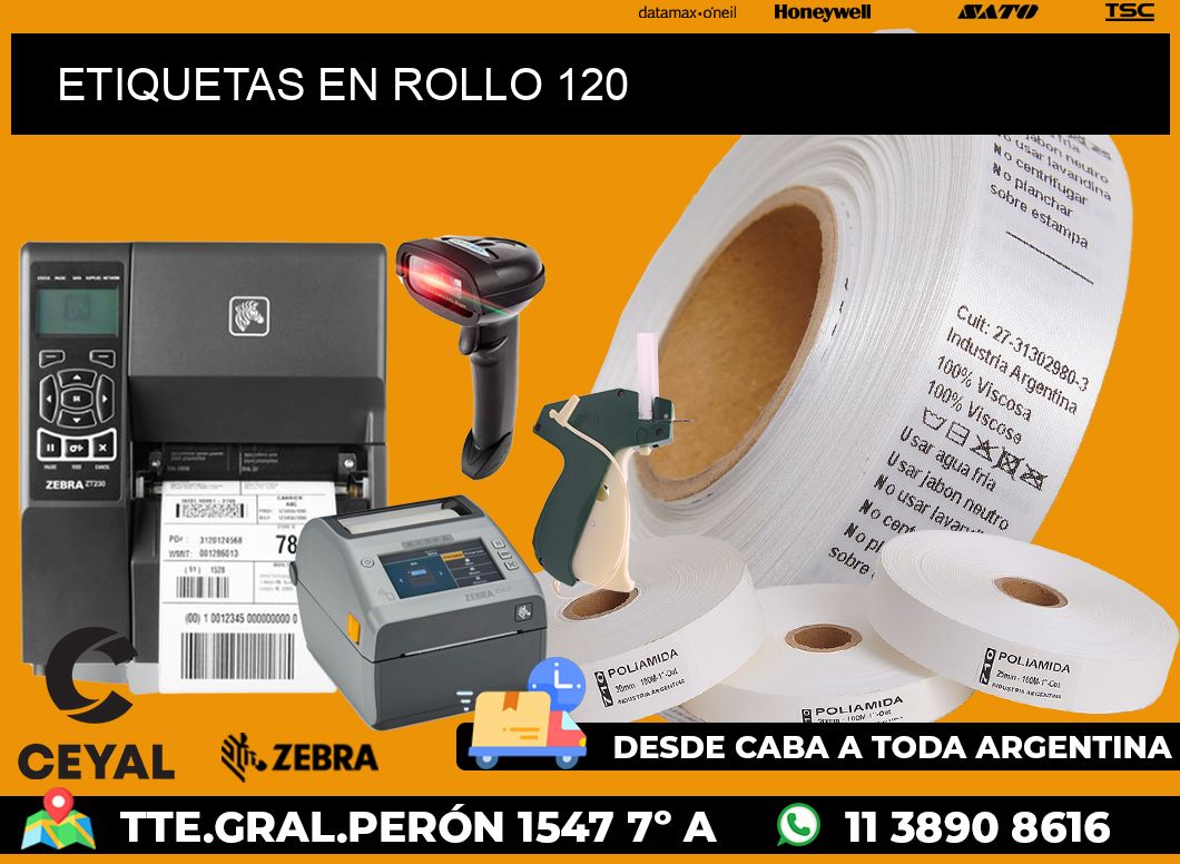 ETIQUETAS EN ROLLO 120