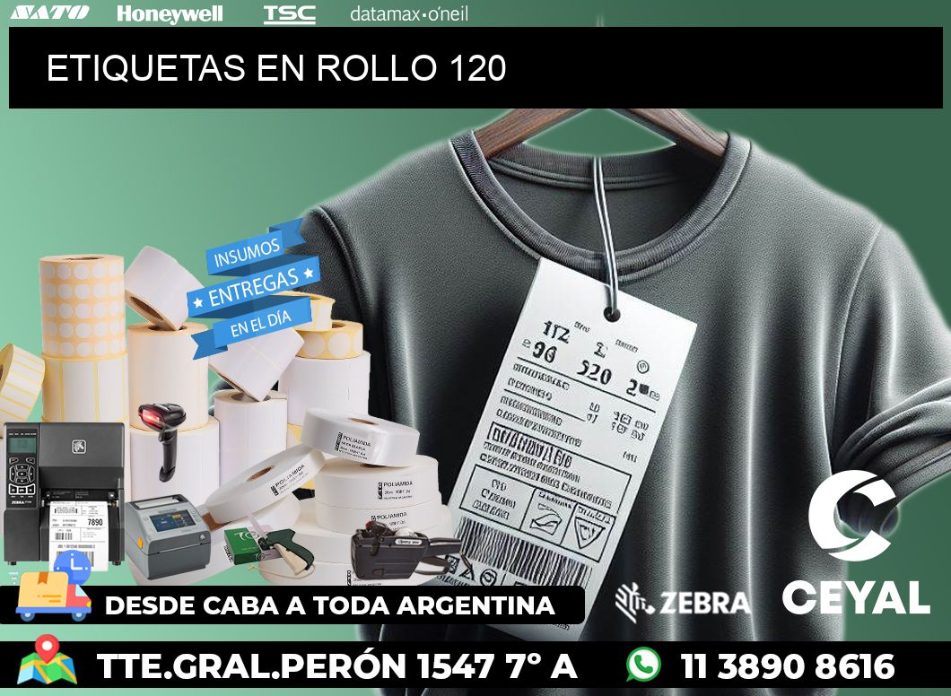 ETIQUETAS EN ROLLO 120