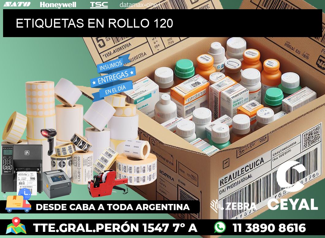 ETIQUETAS EN ROLLO 120