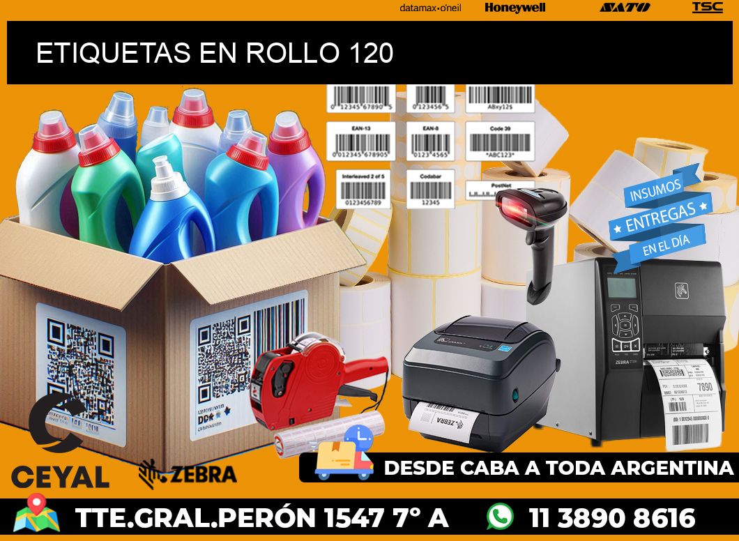 ETIQUETAS EN ROLLO 120