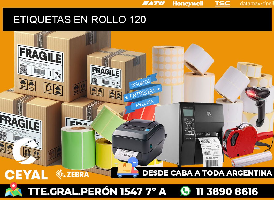 ETIQUETAS EN ROLLO 120