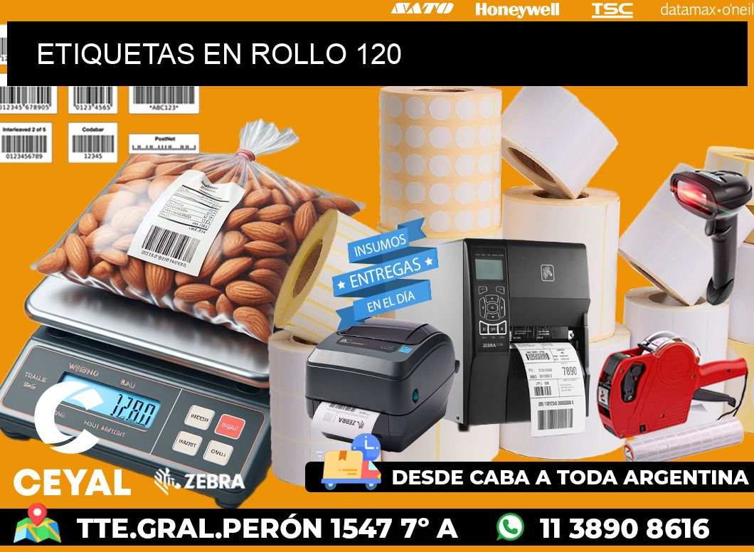 ETIQUETAS EN ROLLO 120