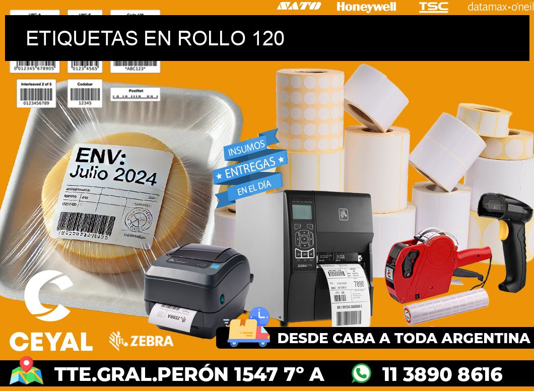 ETIQUETAS EN ROLLO 120